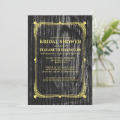 Invitation à la douche nuptiale Black & Gold Weste (Debout devant)