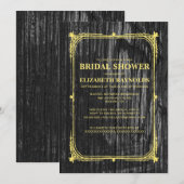 Invitation à la douche nuptiale Black & Gold Weste (Devant / Derrière)