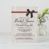 Invitation à la douche nuptiale Black Red Rustic (Debout devant)