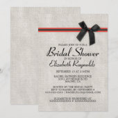 Invitation à la douche nuptiale Black Red Rustic (Devant / Derrière)