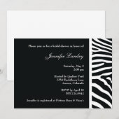 Invitation à la douche nuptiale Black Zebra (Devant / Derrière)