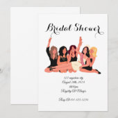 invitation à la douche nuptiale blanche (Devant / Derrière)