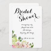 invitation à la douche nuptiale blanche avec desig (Devant / Derrière)