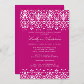 Invitation à la douche nuptiale blanche et profond (Devant / Derrière)