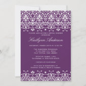 Invitation à la douche nuptiale blanche et violett (Devant)