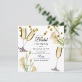 Invitation à la douche nuptiale blanche florale mi (Debout devant)