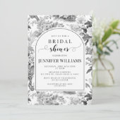 Invitation à la douche nuptiale blanche noire (Debout devant)