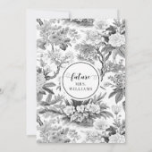 Invitation à la douche nuptiale blanche noire (Dos)