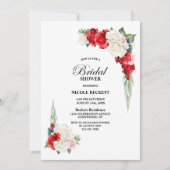 Invitation à la douche nuptiale blanche rouge (Devant)