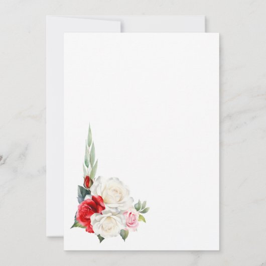 Invitation à la douche nuptiale blanche rouge (Dos)