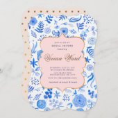 Invitation à la douche nuptiale bleu (Devant / Derrière)