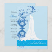 Invitation à la douche nuptiale| Bleu (Devant / Derrière)