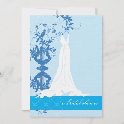 Invitation à la douche nuptiale| Bleu (Devant)