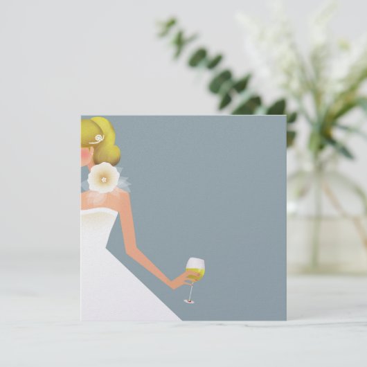 invitation à la douche nuptiale bleu ciel (Debout devant)