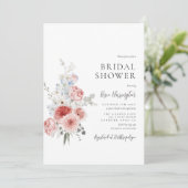 Invitation à la douche nuptiale bleu Dusty (Debout devant)