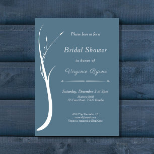 Invitation à la douche nuptiale bleu Dusty