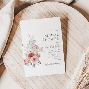 Invitation à la douche nuptiale bleu Dusty