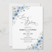 Invitation à la douche nuptiale bleu Dusty (Devant)