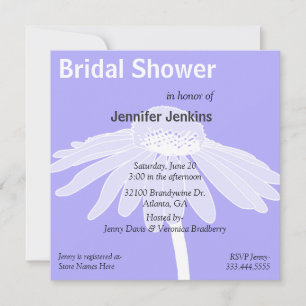 Invitation à la douche nuptiale Bleu et Blanc Big 