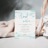 Invitation à la douche nuptiale bleu et blanc Clou