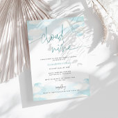 Invitation à la douche nuptiale bleu et blanc Clou