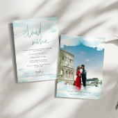 Invitation à la douche nuptiale bleu et blanc Clou