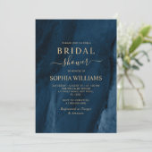 Invitation à la douche nuptiale bleu et or de la M (Debout devant)