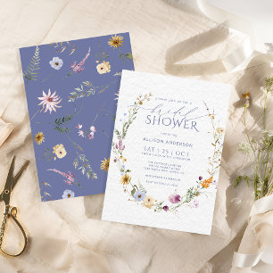 Invitation à la douche nuptiale bleu sombre