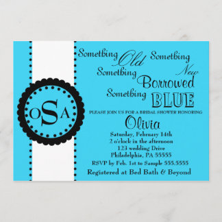 Invitation à la douche nuptiale ( bleu vif )
