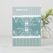 Invitation à la douche nuptiale Bleue antique (Debout devant)