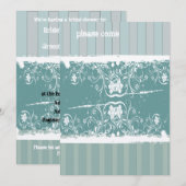 Invitation à la douche nuptiale Bleue antique (Devant / Derrière)