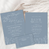 Invitation à la douche nuptiale bleue Dusty