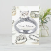 Invitation à la douche nuptiale Bling Rings (Debout devant)