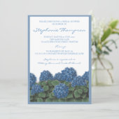 Invitation à la douche nuptiale Blue Hydrangea Flo (Debout devant)