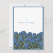 Invitation à la douche nuptiale Blue Hydrangea Flo (Dos)