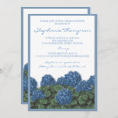 Invitation à la douche nuptiale Blue Hydrangea Flo (Devant / Derrière)