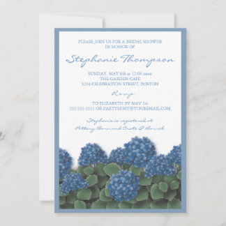 Invitation à la douche nuptiale Blue Hydrangea Flo