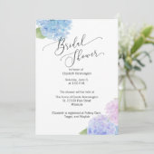 Invitation à la douche nuptiale Blue Rose Hydrange (Debout devant)