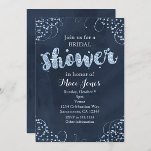 Invitation à la douche nuptiale Blue Winter Wonder