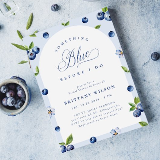 Invitation à la douche nuptiale Blueberry