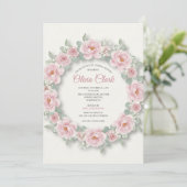 Invitation à la douche nuptiale Blush Peony Rose W (Debout devant)