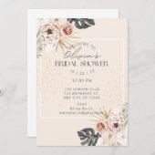 Invitation à la douche nuptiale Blush Rose & Orchi (Devant / Derrière)