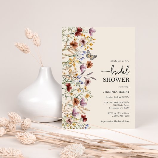 Invitation à la douche nuptiale Boho moderne