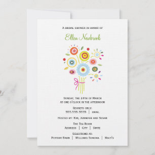 Invitation à la douche nuptiale Bouquet