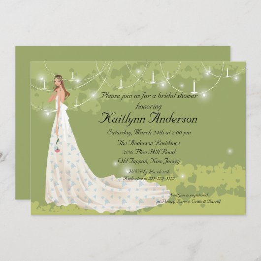 Invitation à la douche nuptiale branchée (Devant / Derrière)