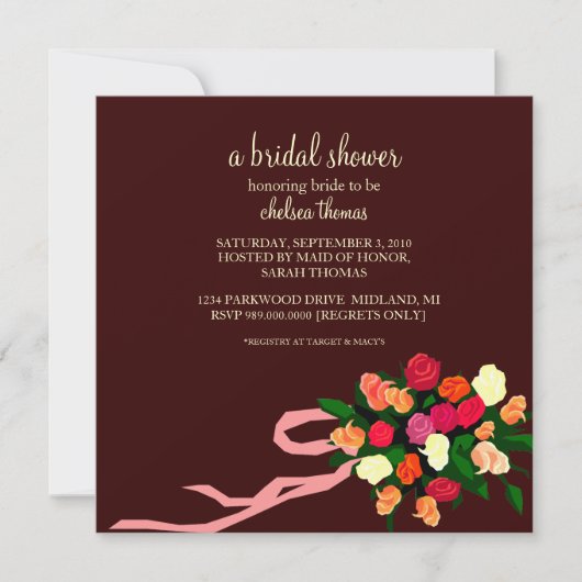Invitation à la douche nuptiale [Brown] (Devant)