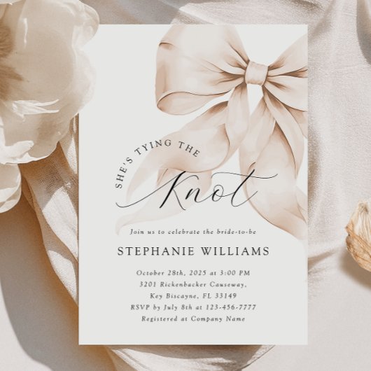 Invitation à la douche nuptiale Brown Bow