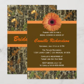 Invitation à la douche nuptiale Brown et orange Da (Devant / Derrière)