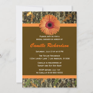 Invitation à la douche nuptiale Brown et orange Da
