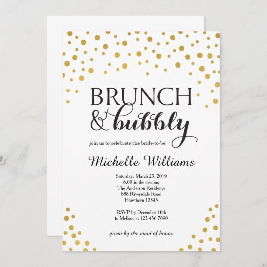 Invitation à la douche nuptiale / Brunch & Invitat (Devant / Derrière)